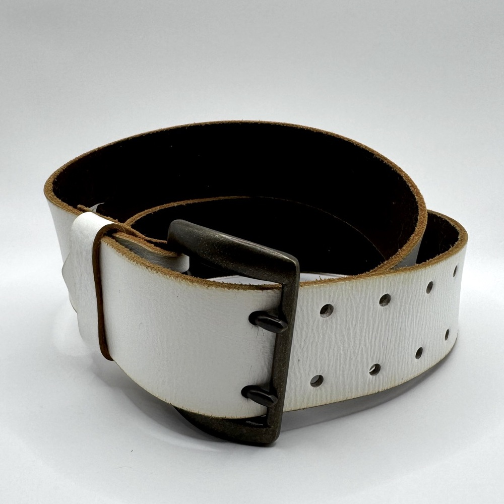 Vintage Gap White Leather Wide Belt Size Large